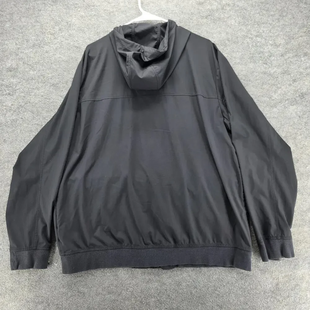 TravisMathew Jacket Mens XL Black Hooded Full Zip Softshell Golf Windbreaker